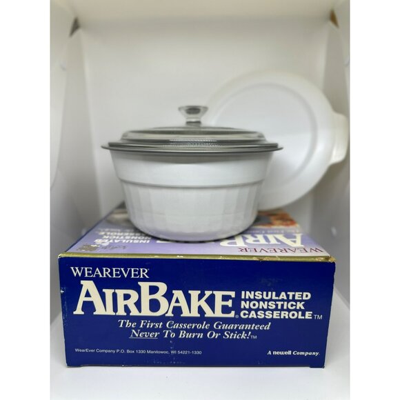 NIB WearEver AirBake 2.5 Qt Insulated Nonstick Casserole Dish W/ Lid & Base - Picture 9 of 10